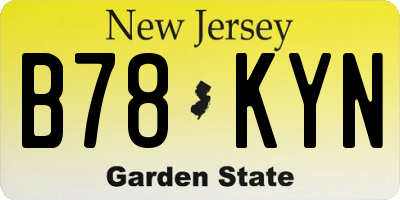 NJ license plate B78KYN