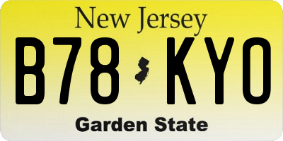 NJ license plate B78KYO