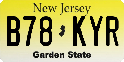 NJ license plate B78KYR
