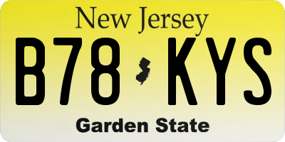 NJ license plate B78KYS