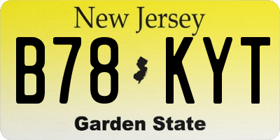 NJ license plate B78KYT