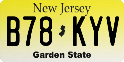 NJ license plate B78KYV