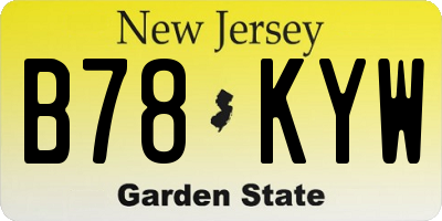 NJ license plate B78KYW