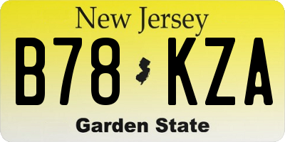 NJ license plate B78KZA