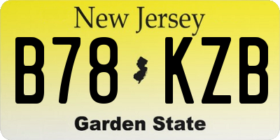 NJ license plate B78KZB