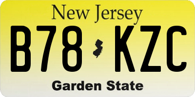 NJ license plate B78KZC