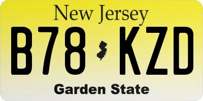 NJ license plate B78KZD