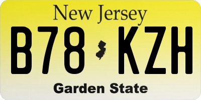 NJ license plate B78KZH