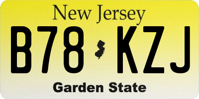NJ license plate B78KZJ