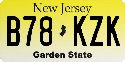 NJ license plate B78KZK
