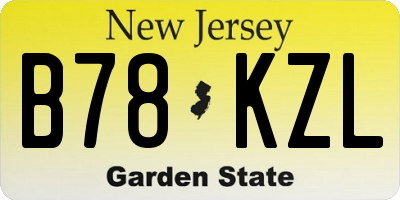 NJ license plate B78KZL