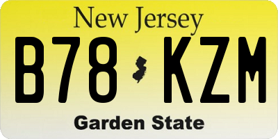 NJ license plate B78KZM