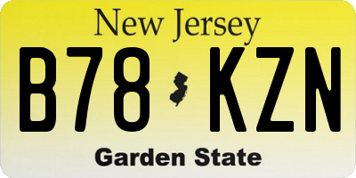NJ license plate B78KZN