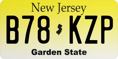 NJ license plate B78KZP