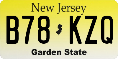 NJ license plate B78KZQ