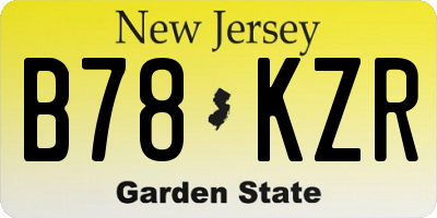 NJ license plate B78KZR