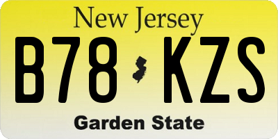 NJ license plate B78KZS