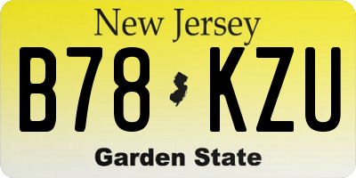 NJ license plate B78KZU