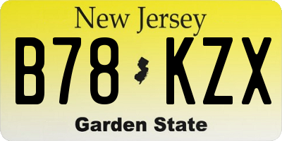 NJ license plate B78KZX