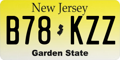 NJ license plate B78KZZ