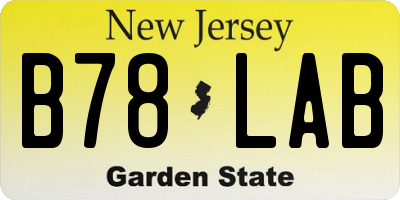 NJ license plate B78LAB