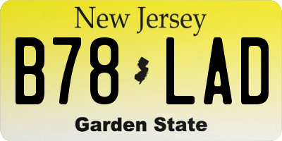 NJ license plate B78LAD