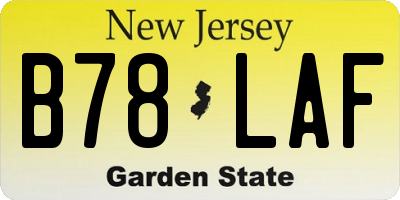 NJ license plate B78LAF