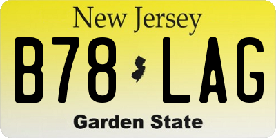 NJ license plate B78LAG