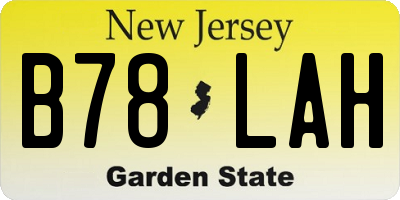 NJ license plate B78LAH
