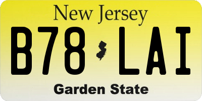 NJ license plate B78LAI