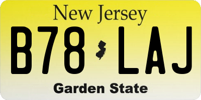 NJ license plate B78LAJ