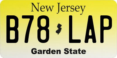 NJ license plate B78LAP