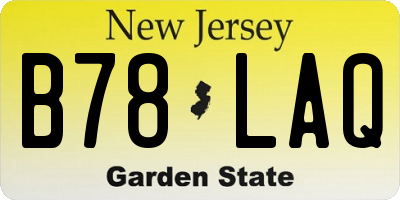 NJ license plate B78LAQ