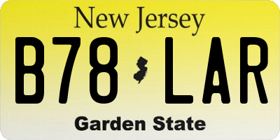 NJ license plate B78LAR