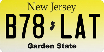 NJ license plate B78LAT