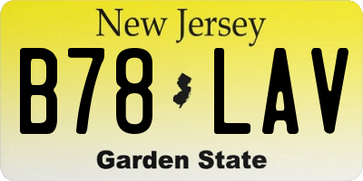 NJ license plate B78LAV