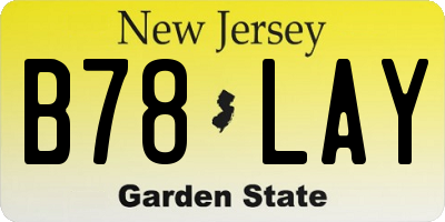 NJ license plate B78LAY