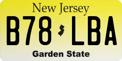 NJ license plate B78LBA