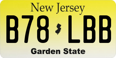 NJ license plate B78LBB