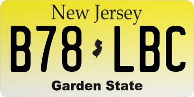 NJ license plate B78LBC