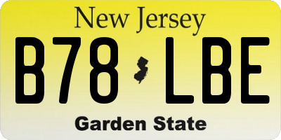 NJ license plate B78LBE