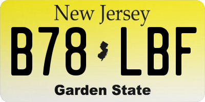 NJ license plate B78LBF