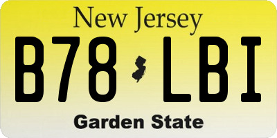 NJ license plate B78LBI