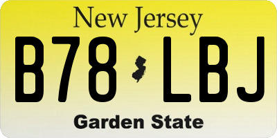 NJ license plate B78LBJ