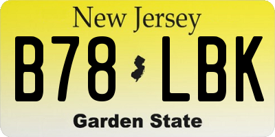 NJ license plate B78LBK
