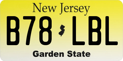 NJ license plate B78LBL