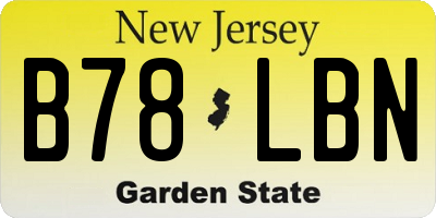 NJ license plate B78LBN
