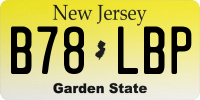 NJ license plate B78LBP