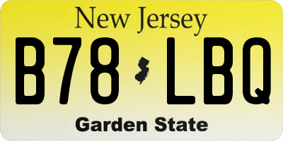 NJ license plate B78LBQ