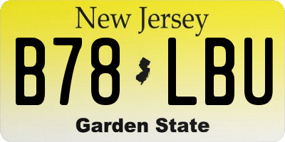 NJ license plate B78LBU